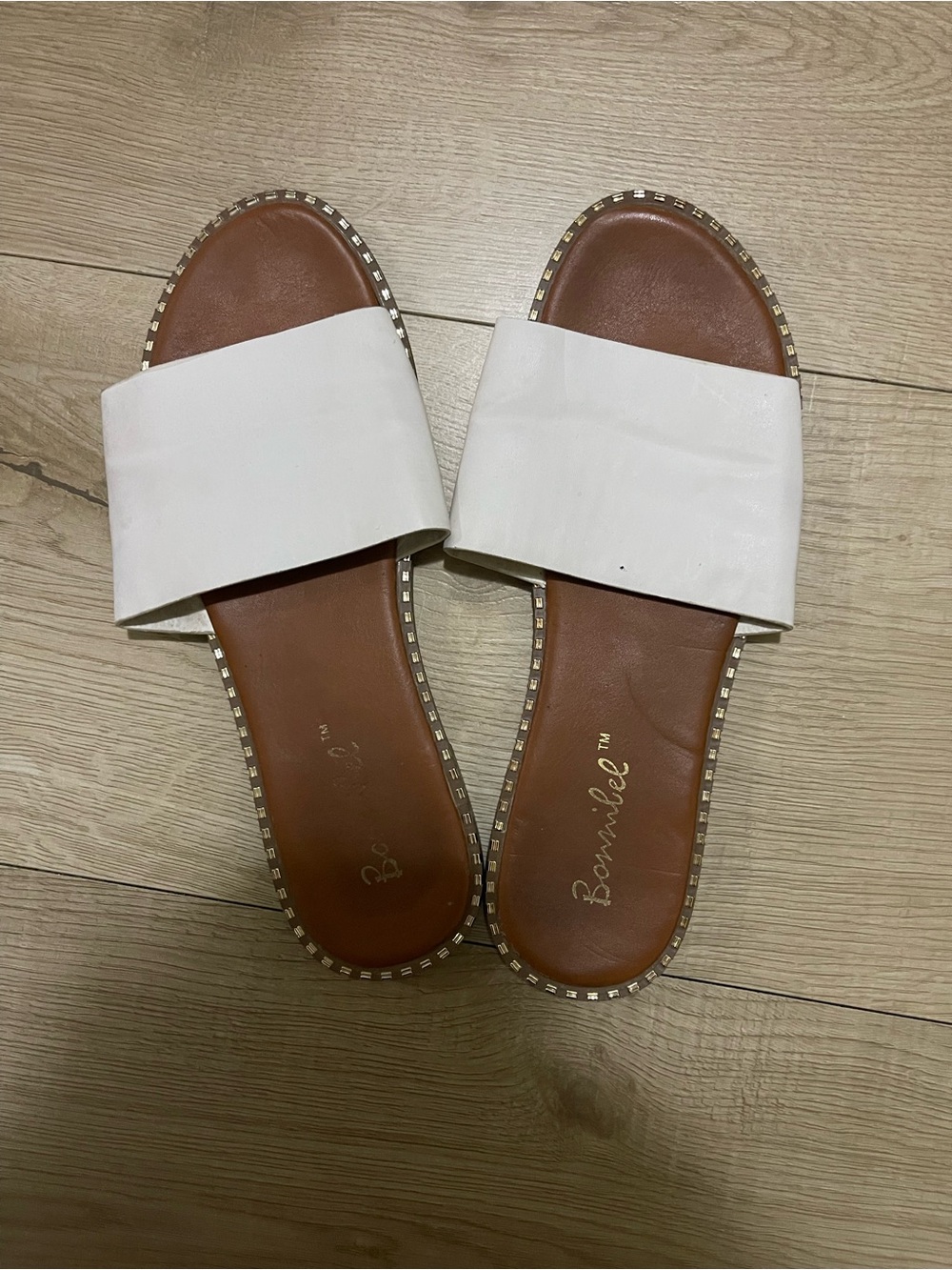 White Slide Sandals for Women